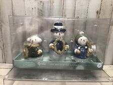 Set of 3 St. Nicholas Square Rustic Wonder LED Joy Snowman Trio Tested Working picture