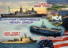 USS New York, Iwo Jima etc Mayport ARG Florida, US Navy Warships - Ship Postcard picture
