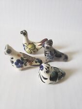 Set Of 4 Tonala Mexican Pottery Miniature Birds picture