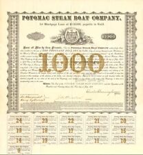 Potomac Steam Boat Co. - $1,000 - Bond (Uncanceled) - Shipping Bonds picture