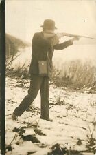 Postcard RPPC C-1910  Hunters shooting rifle firearm 23-2590 picture