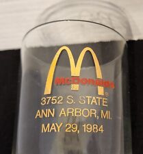 NEW Vintage 1984 MCDONALD'S Ann Arbor MI Grand Opening Commemorative 12oz Glass picture