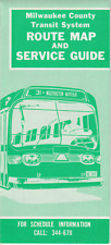 MILWAUKEE COUNTY TRANSIT SYSTEM ROUTE MAP AND GUIDE-C.1970'S picture