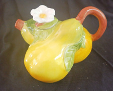 Jay Willfred Andrea by Sadek Yellow Pear Fruit Teapot Pitcher Vintage      /kor1 picture