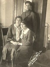 Vintage Photo Handsome Man Two Beautiful Women picture