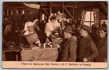 WWI c1918 Postcard American Red Cross L.O.C. Canteen In France Pouring Coffee picture