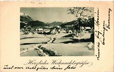 Vintage Postcard- HERZLICHE WEIHNACHTSGRUFSE, WINTER SCENE Early 1900s picture