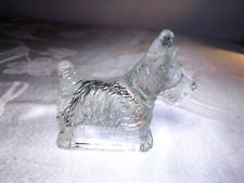  Antique Glass Scottish Terrier Scottie Dog Candy Container Pressed Glass picture