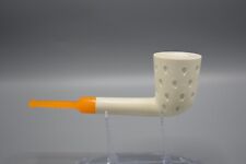Lattice Bent Dublin Pipe new-block Meerschaum Handmade W Custom Made Case#413 picture