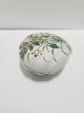Vintage Indra Handpainted Ceramic Shell Shape Trinket Box Made In Thailand picture