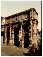 Rome, Arch di Septtimio Severo Vintage Photochrome, Photochromes, Vintage Pho picture