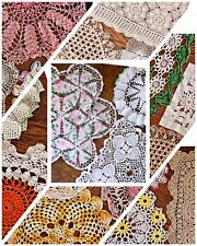 Huge Lot Of 60 Vintage Lace Crochet Embroidered Doilies Runners Place Mat picture