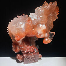 Rare Red Crystal Quartz Mineral Specimen Of Pure Hand-carved Kirin Collection picture