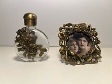 Vintage Rose Design Small Perfume Bottle and Small Picture Frame picture
