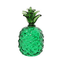 Green Crystal Pineapple Figurine Collectible Glass Fruit Ornament Office Decor picture