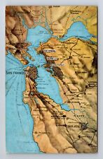 San Francisco CA-California, Map Landmarks, Antique, Vintage Postcard picture