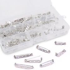 Rustark 120Pcs 3 Sizes Silver Tone Pin Back Clasp Brooch for Crafts, Jewelry picture