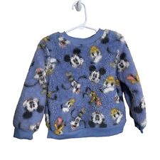 Disney Baby Mickey and Friends Sherpa Crew Sweatshirt Size 3T Blue picture
