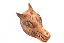 MEXICAN GUERRERO FOLK ART ANTIQUE Coyote Dog Face CARVED DANCE MASK VINTAGE picture