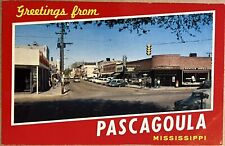 Pascagoula Mississippi Main Street Greetings Postcard c1950 picture
