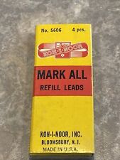 Vintage KOH-I-NOOR Mark All 3mm NOS Marking Pencil Lead Refill 4 Pack USA 5606 picture