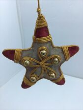 Vintage Handmade Felted Star Folk Art Christmas Ornament picture