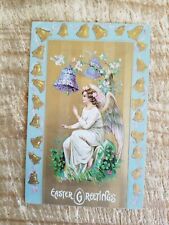 EASTER GREETINGS.VTG EMBOSSED POSTCARD POSTED 1910*P37 picture