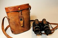 French WWI Huet & Co. Military 8X Binoculars with Original Straps & Case c. 1914 picture