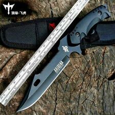 Clip Point Knife Serrated Fixed Blade Hunting Combat Tactical G10 Fibers Handle picture