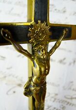 Convents Retired Antique Prayer Meditation Crucifix Lost Skull & INRI Monograms picture