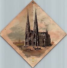 c1880 CLARK'S O.N.T. SPOOL COTTON ST. PATRICK'S CATHEDRAL NY TRADE CARD 40-29 picture