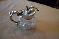 GM co. EP silver and crystal lidded creamer, antique, early 1900s picture