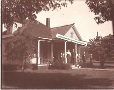 2 Antique Photo-Eldon Missouri-Same Home-People on Porch-In Yard-Man On Roof   picture