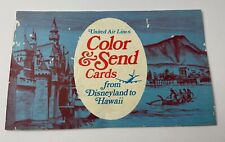 1971 United Airlines DISNEYLAND Color & Send Postcard booklet picture