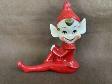 Elf Pixie Figurine Thames  Ceramic Japan Red Sitting Vintage Approx 5” picture
