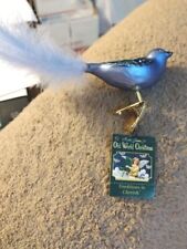 Merck Family's Old World Christmas Blue Brilliant Songbird Ornament  picture