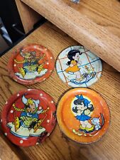 Antique Early 20thC Child’s Toy Tin Lithograph 4 Saucers old picture