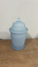 Indiana Glass Co. Satin Frosted Glass Baby Blue Ginger Urn Apothecary Jar picture