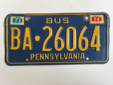 1973 1974 Pennsylvania BUS License Plate All Original picture