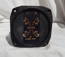  WW 2 Aircraft Dual Engine Carb Air Temperature Gauge Instrument Indicator picture