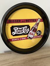 Pepsi Cola Tin Serving Tray 13.75” Bigger And Better Advertisement Vintage picture