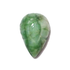 Fabulous Brazilian Green Emerald Carving Pear Shape 39.70 Crt Loose Gemstone picture