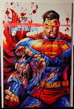 Superman #4 Battle Damage Virgin Artist Signature + Laser Sketch COA T Kirkham picture