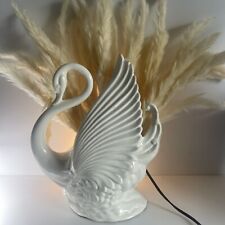 Vintage Elegant White Swan TV Lamp Planter Light Maddux of California Pottery picture