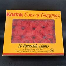 Vintage Kodak Poinsettia 20 Count Christmas String Lights  Original Box picture