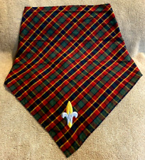 Vintage BOY SCOUTS OF AMERICA BSA Plaid Webelo Triangle Scarf picture