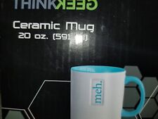 NIB ThinkGeek MEH Oversized Coffee Mug 20 Oz NEW Workplace Y2K Mood Funny Gift picture