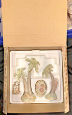 Precious Moments-272582 Large Nativity Hay Bail Baby Food Palm Tree Set w/box picture