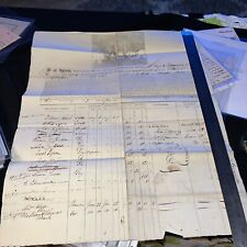 1823 Merchant Ship Cargo Manifest Document Ship Amanda Seamen's Wages Antique picture