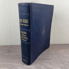 Holy Bible Masonic Edition Cyclopedic Indexed 1949 Red Letter Edition Hertel picture